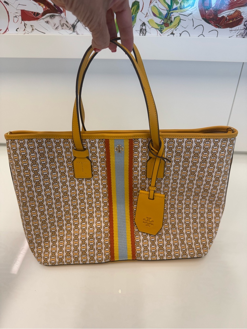 Tory Burch Small Gemini Link Coated Canvas Tote